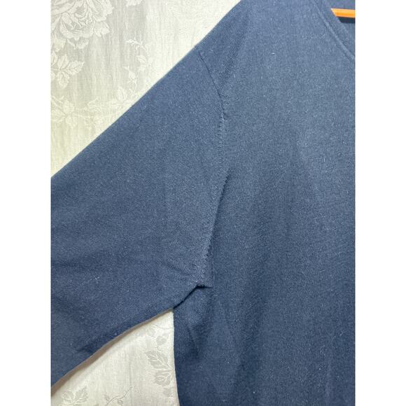 Apt 9 Sweater 4XB Navy Blue Merino Wool Blend V Neck Classic - Picture 3 of 8